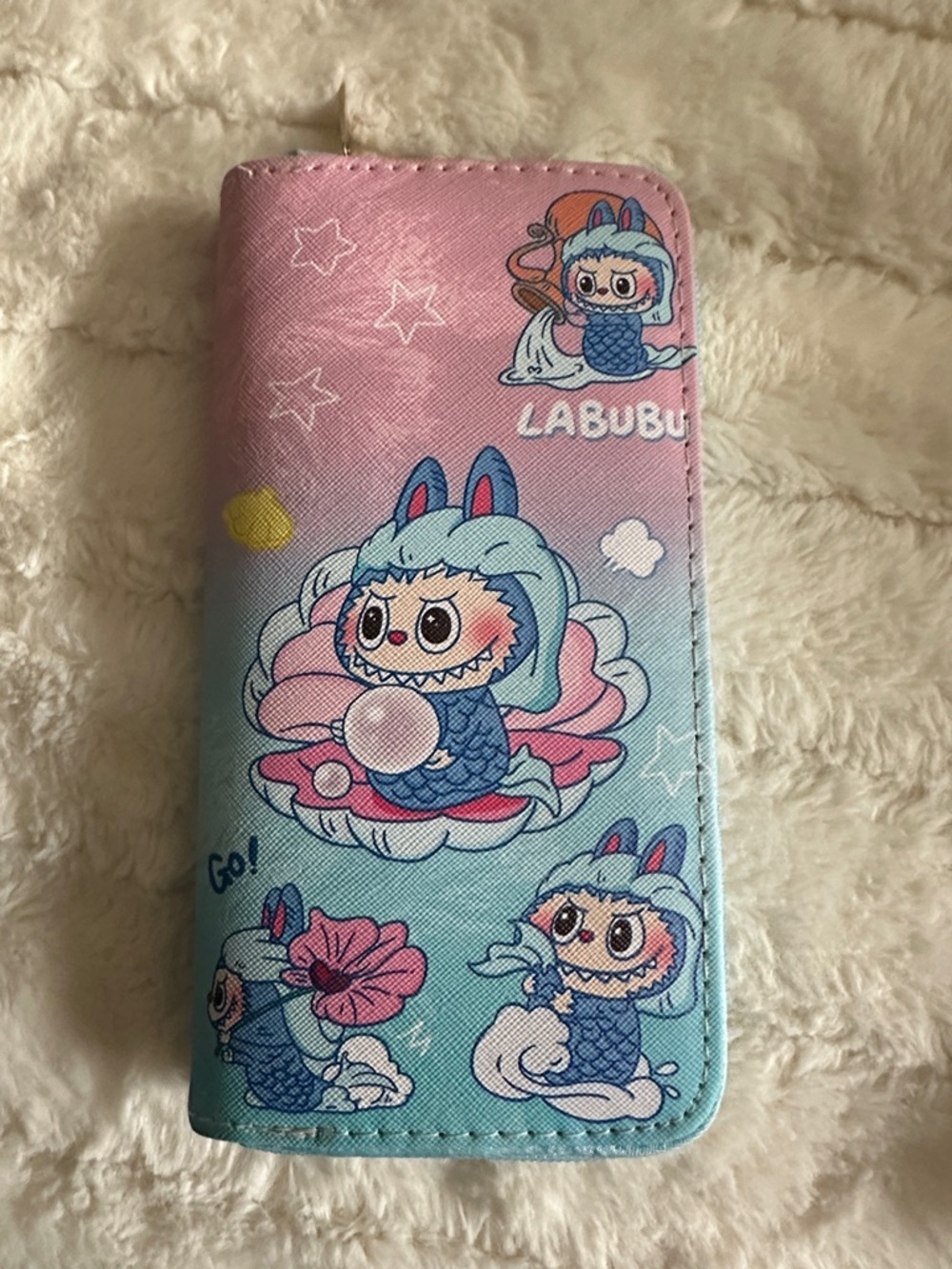 LABUBU Cute Mermaid Character Phone Wallet - Pink & Aqua NWT